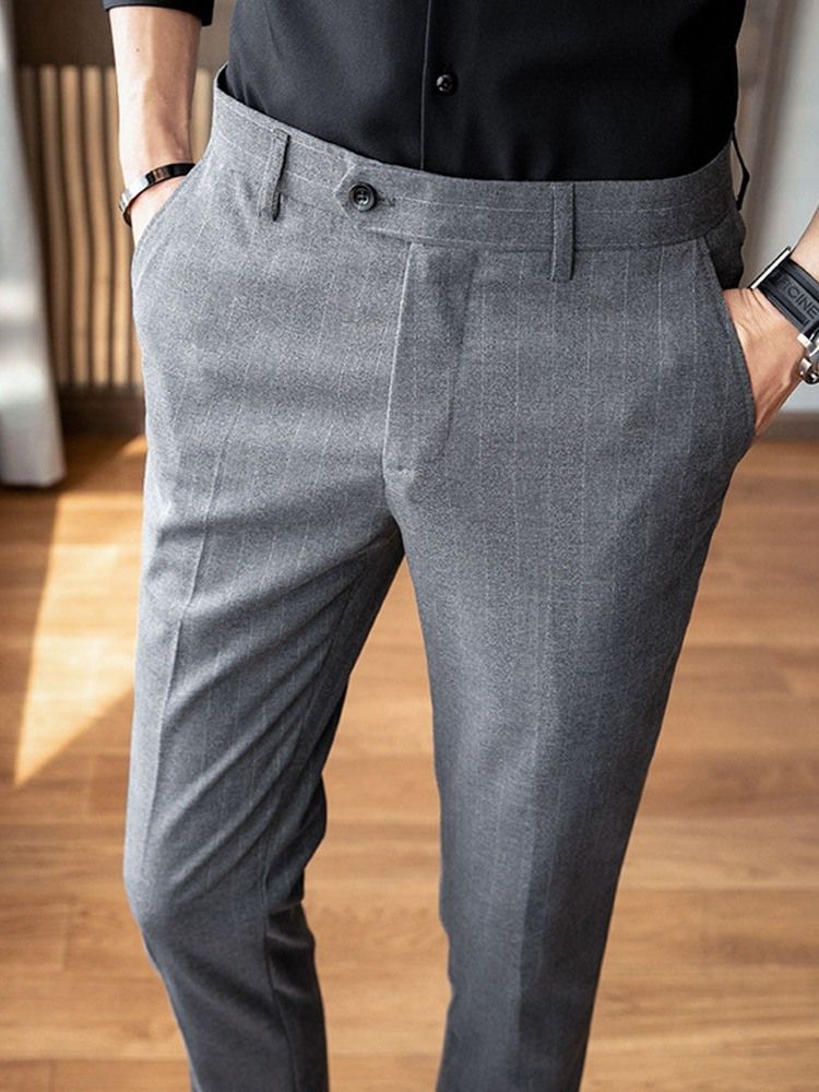 Calças Blazer Masculinas Retas Formais Até O Tornozelo