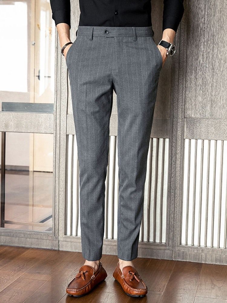 Calças Blazer Masculinas Retas Formais Até O Tornozelo