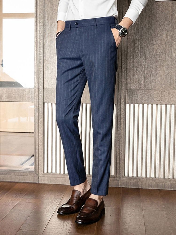 Calças Blazer Masculinas Retas Formais Até O Tornozelo