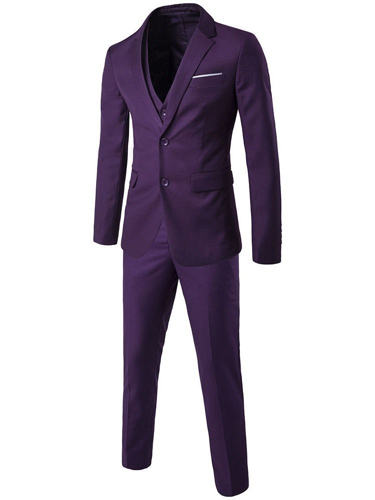 Calças Simples De Peito Único Terno Masculino