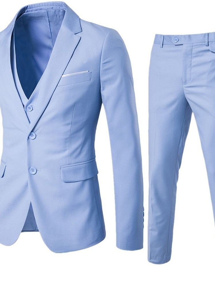 Calças Simples De Peito Único Terno Masculino