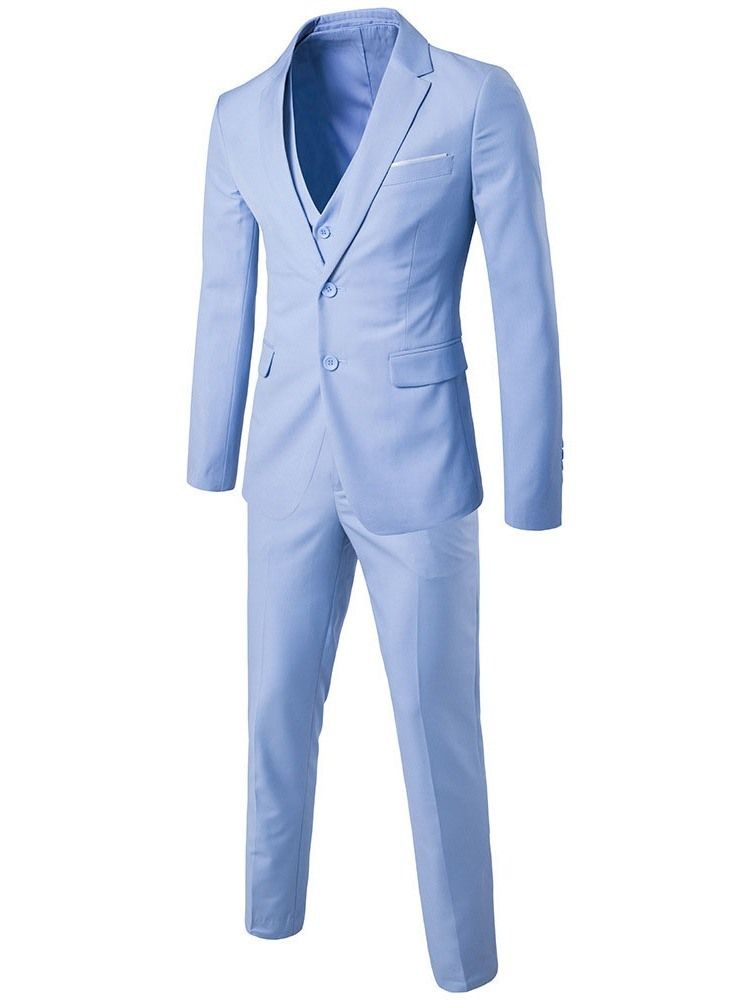 Calças Simples De Peito Único Terno Masculino