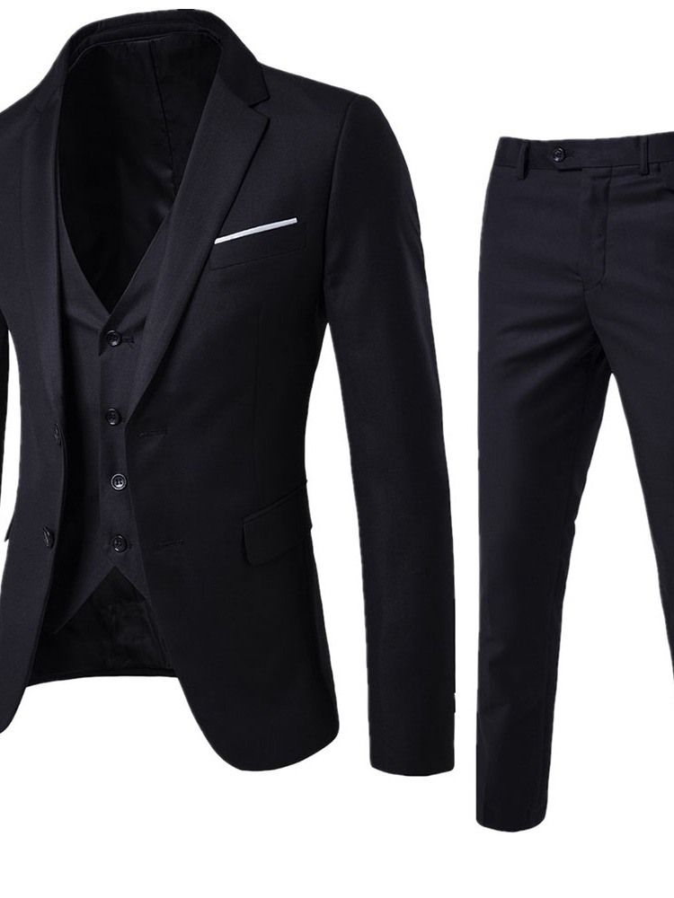 Calças Simples De Peito Único Terno Masculino