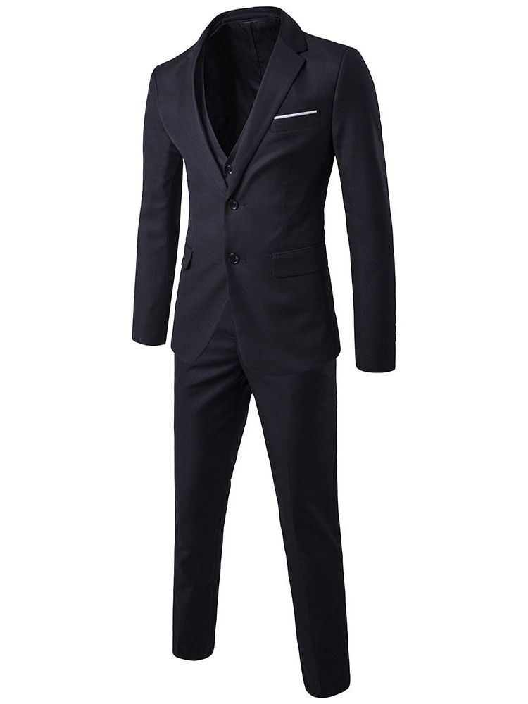Calças Simples De Peito Único Terno Masculino
