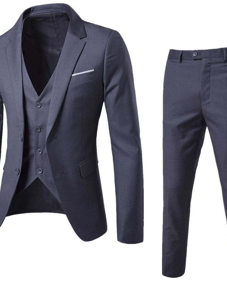 Calças Simples De Peito Único Terno Masculino