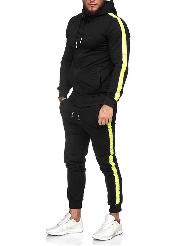 Casaco Com Capuz Cor Bloco Roupa Masculina