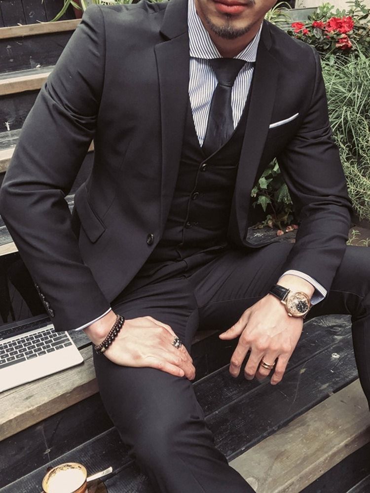 Colete Terno Masculino Com Bolso Liso