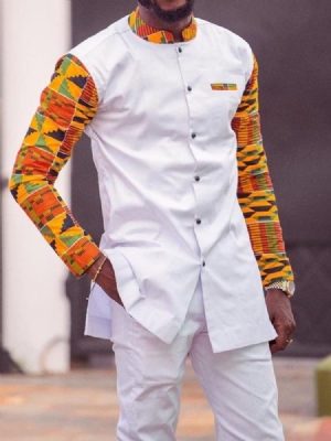 Dashiki Patchwork Color Block Roupa Casual Masculina