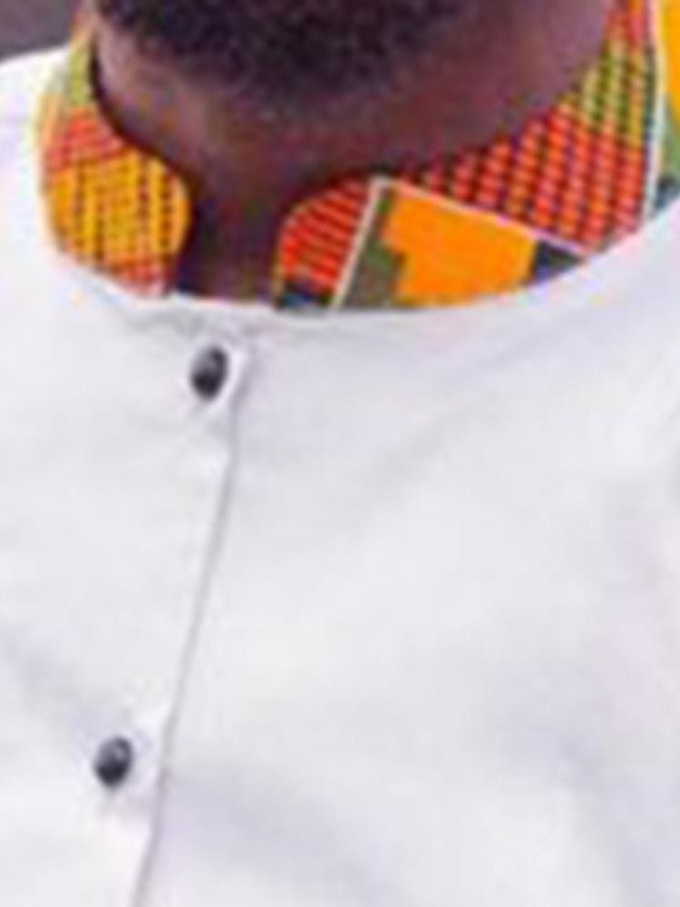 Dashiki Patchwork Color Block Roupa Casual Masculina