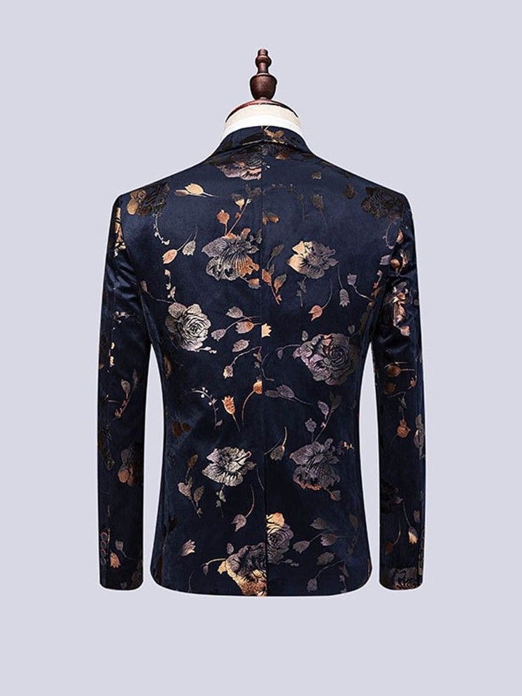 Estampa Floral Masculina 3 Peças Terno Vestido De Festa Casual