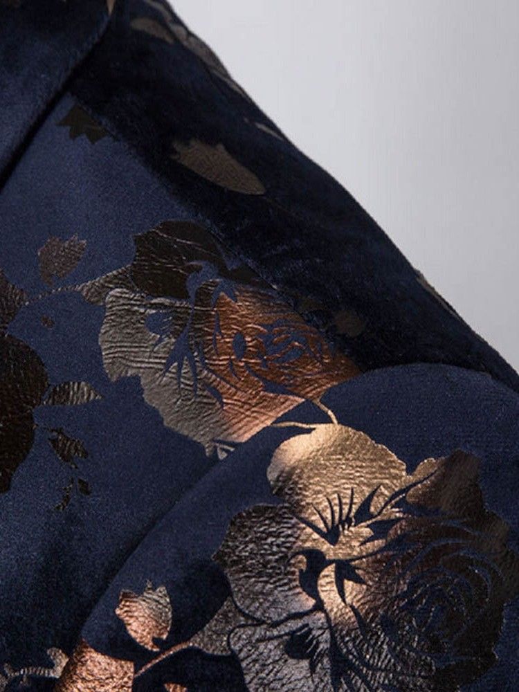 Estampa Floral Masculina 3 Peças Terno Vestido De Festa Casual