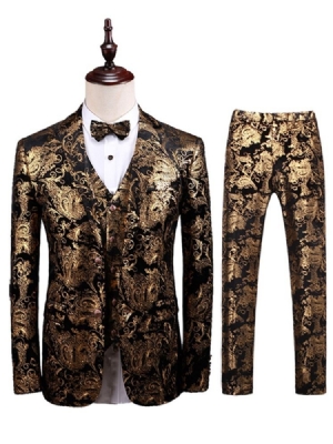 Moda Pocket Color Block Masculino Terno