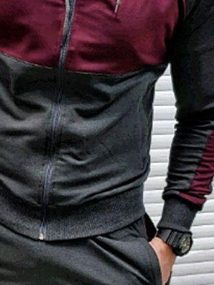 Moletom Estilo Casual Patchwork Roupa Masculina