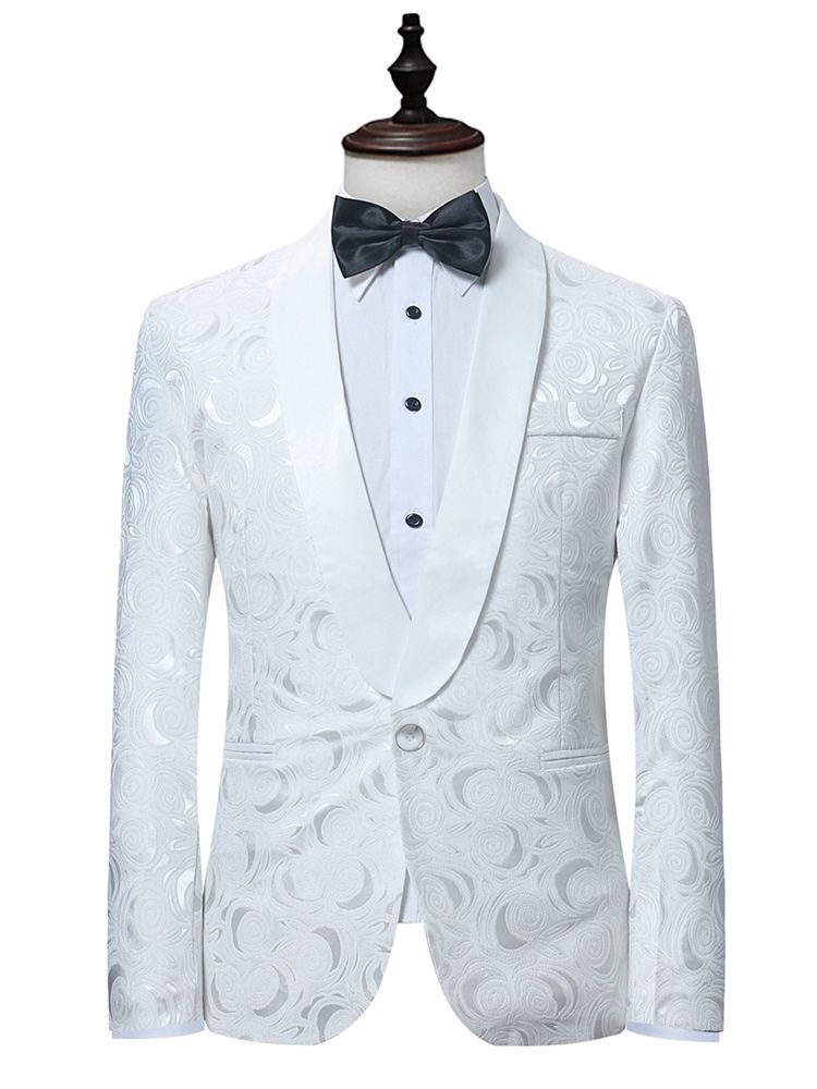 Terno Masculino Estampado Branco