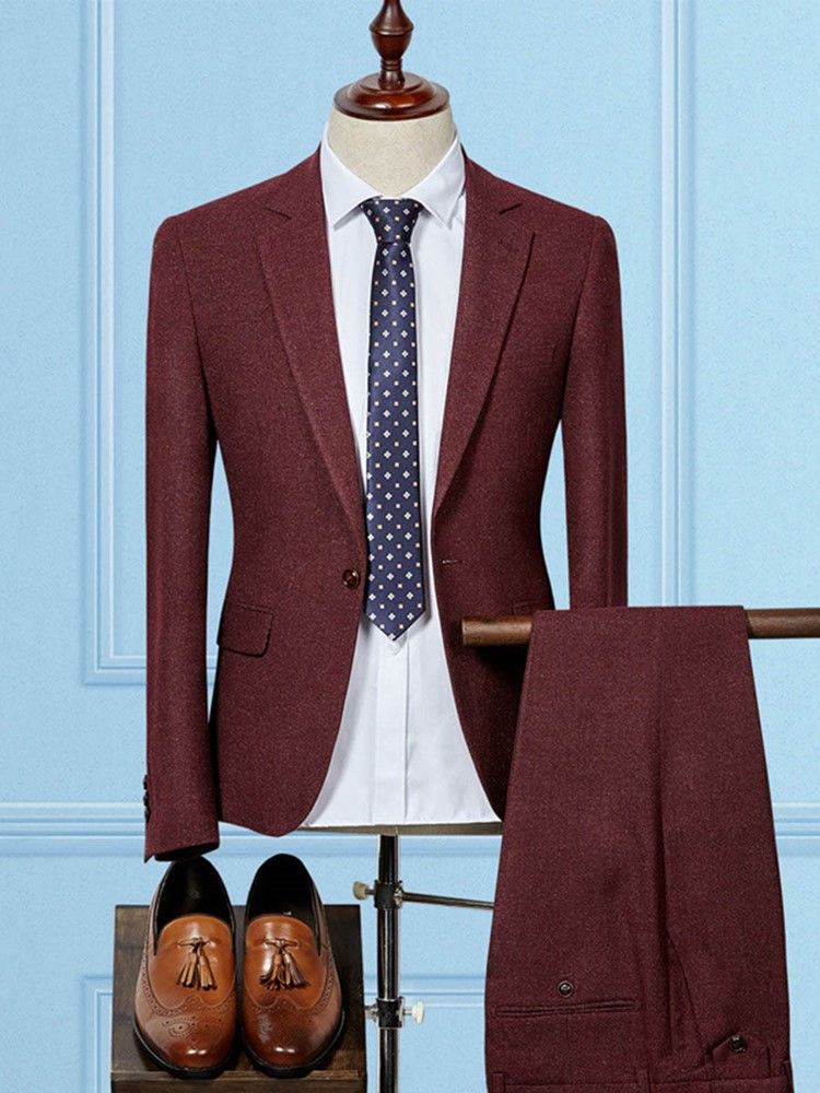 Terno Masculino Slim Fit Simples De Um Botão