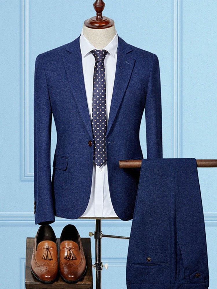 Terno Masculino Slim Fit Simples De Um Botão