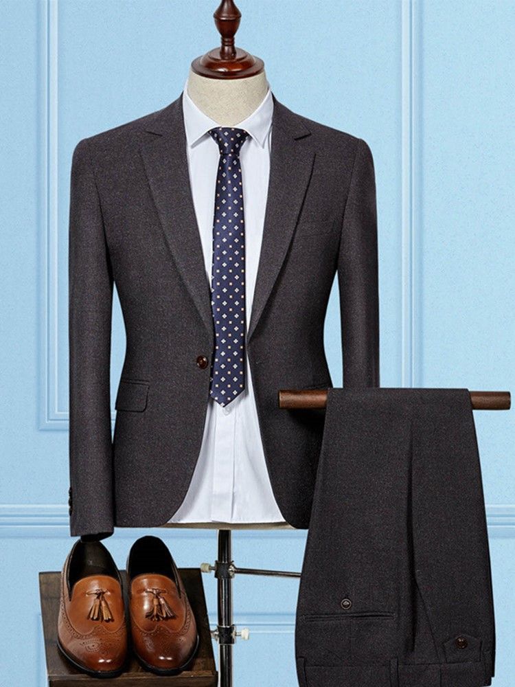 Terno Masculino Slim Fit Simples De Um Botão