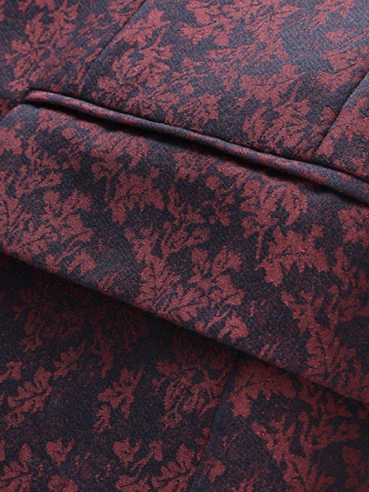 Ternos De 3 Peças Masculinos Com Gola Xale Estampada Em Vermelho