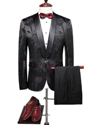 Ternos Blazer Masculino Slim Com Estampa De Lapela