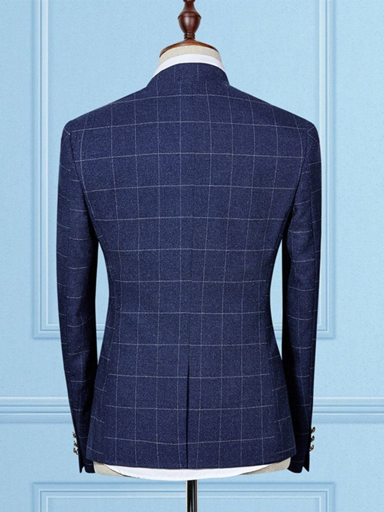 Ternos Casuais Masculinos Com Um Botão Xadrez Blazer