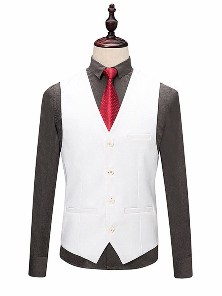 White Plain 3 Pieces Casais Masculinos