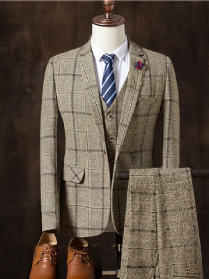 Xadrez De Três Peças Xadrez Vogue Terno Masculino Slim