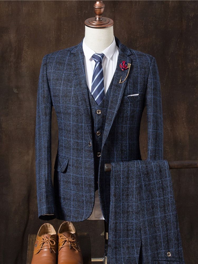 Xadrez De Três Peças Xadrez Vogue Terno Masculino Slim