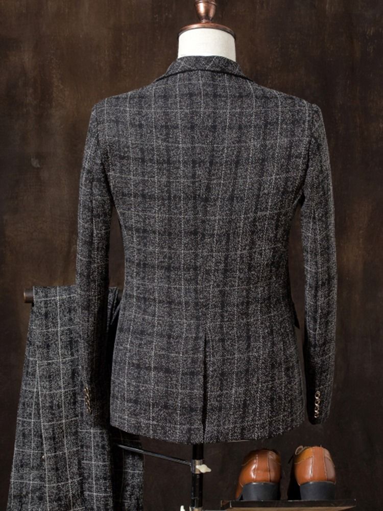 Xadrez De Três Peças Xadrez Vogue Terno Masculino Slim