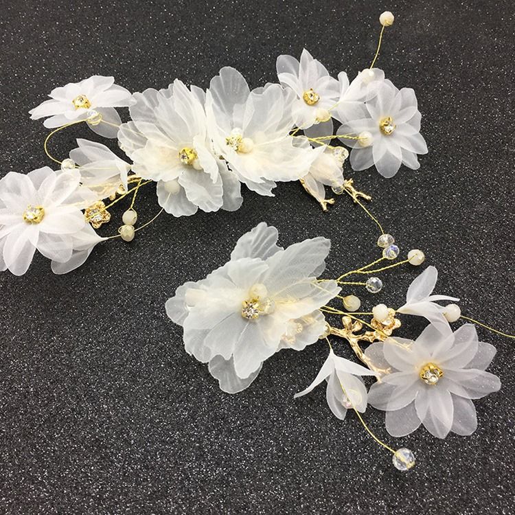 Acessórios Florais Femininos Para Cabelo De Casamento