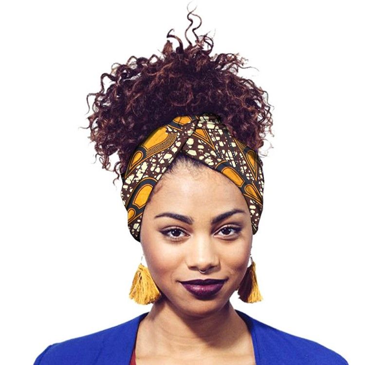 Lenço Feminino De Algodão Com Estampa Africana