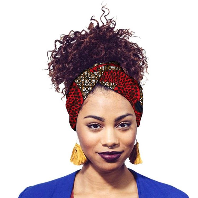 Lenço Feminino De Algodão Com Estampa Africana