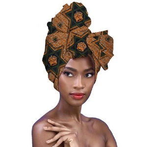 Lenço Feminino De Algodão Étnico Com Estampa Africana
