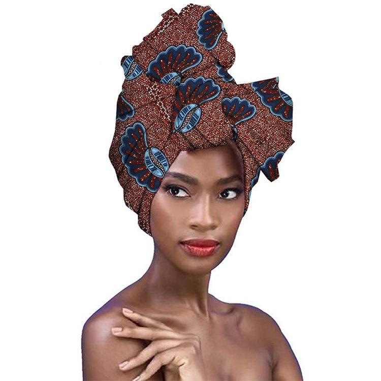 Lenço Feminino De Algodão Étnico Com Estampa Africana