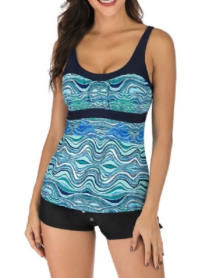 Fato De Banho Feminino Com Estampa Elástica De Cor Block