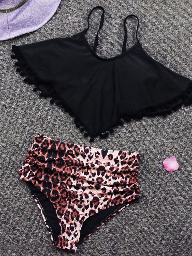 Feminino Estampa Tassel Stretchy Maiô