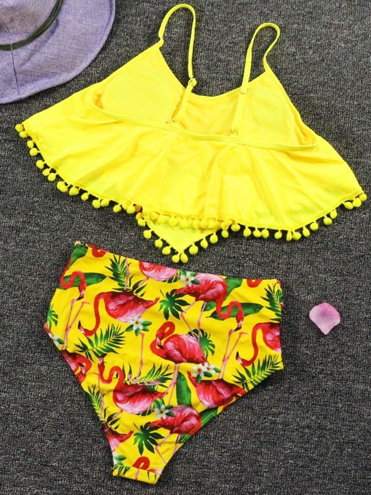 Feminino Estampa Tassel Stretchy Maiô