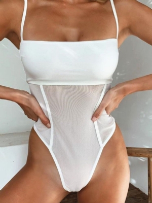 Patchwork Feminino Transparente Elástico Liso Maiô Sexy