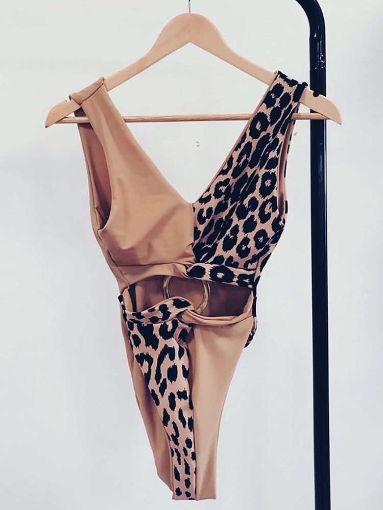 Roupa De Banho Feminina Com Estampa De Leopardo Sexy