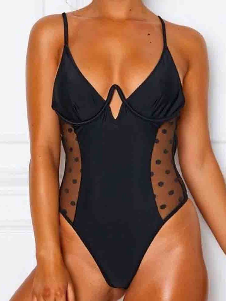 Roupa De Banho Feminina Simples E Sexy De Patchwork