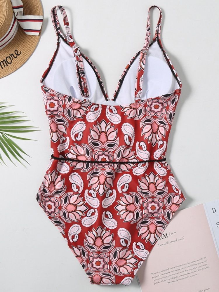 Roupa De Banho Sexy Feminina Floral De Uma Peça Colorida