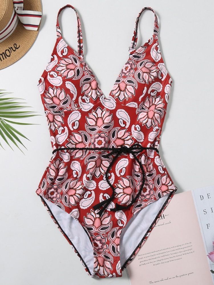 Roupa De Banho Sexy Feminina Floral De Uma Peça Colorida