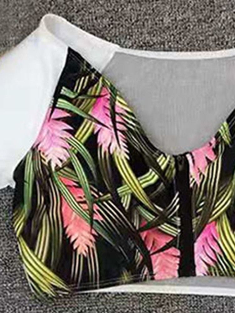 Traje De Banho Feminino Floral Sexy De Manga Comprida