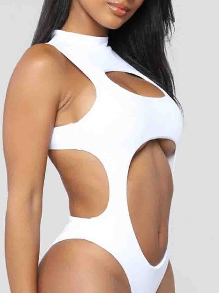 Traje De Banho Liso Monokini Sexy Feminino