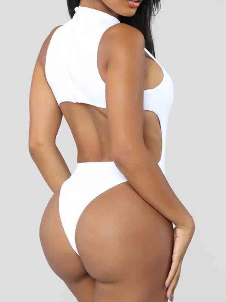 Traje De Banho Liso Monokini Sexy Feminino