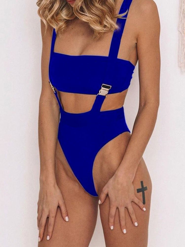 Traje De Banho Sexy Feminino Oco Liso E Elástico