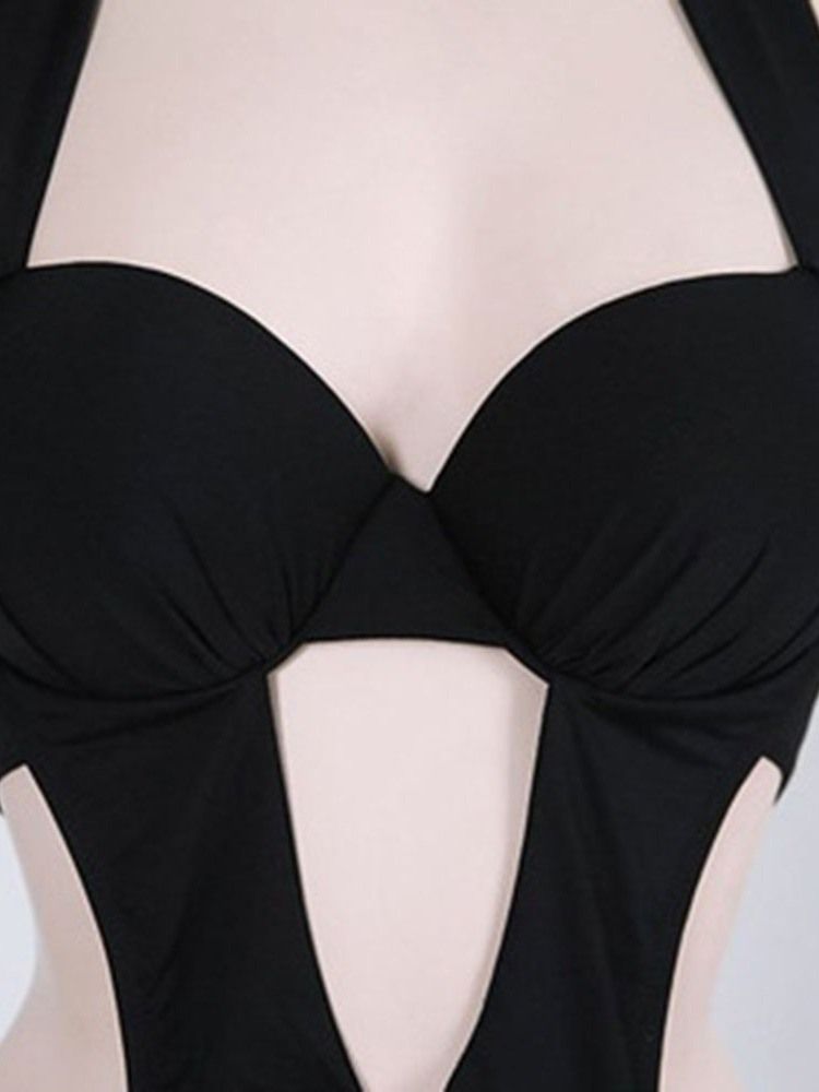 Traje De Banho Sexy Liso Feminino De Uma Peça