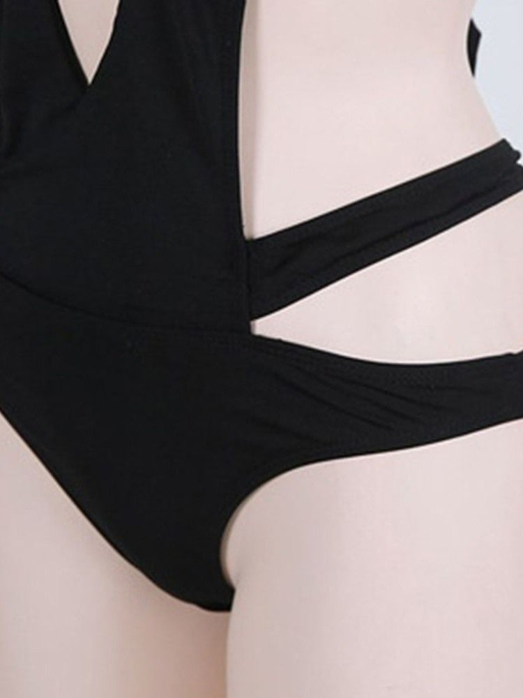 Traje De Banho Sexy Liso Feminino De Uma Peça