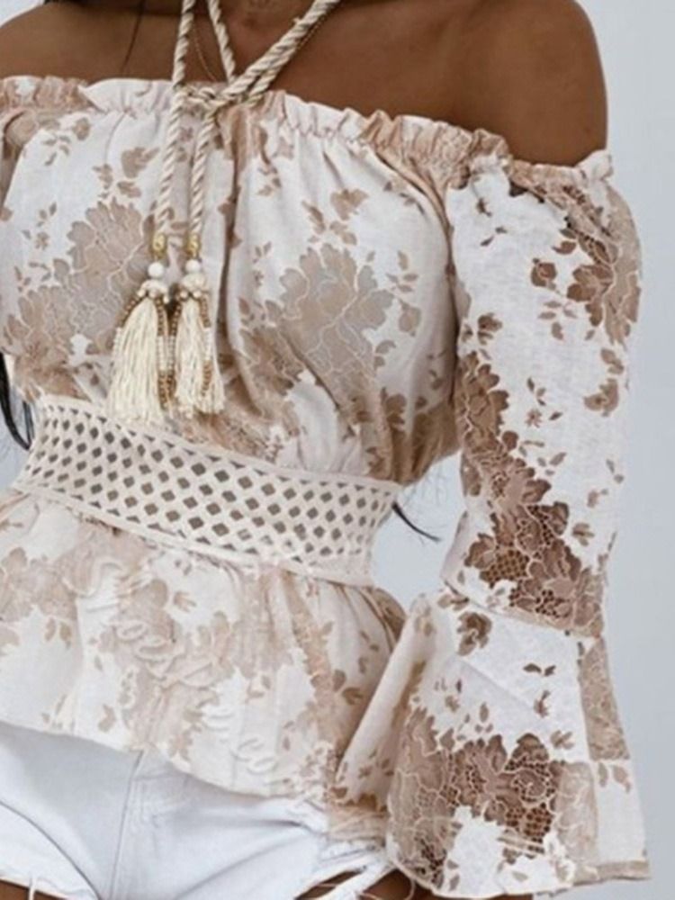 Blusa Feminina De Manga Comprida Padrão Manga Longa Oca