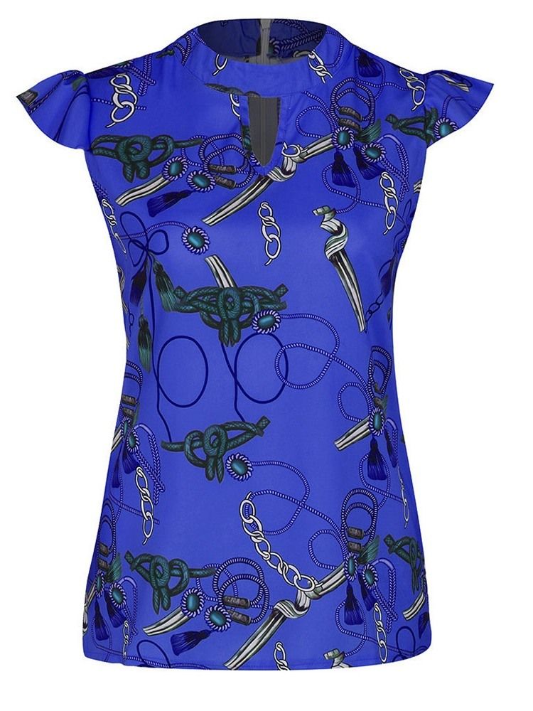 Blusa Feminina De Manga Curta Padrão Bloco De Cor Oca