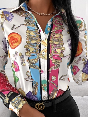 Blusa Feminina Normal Com Estampa De Lapela